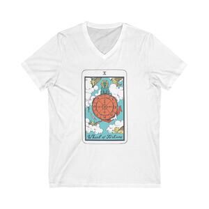 10 Wheel of Fortune |Major Arcana|Jersey Short Sleeve V-Neck Tee S/M/L/XL/XXL